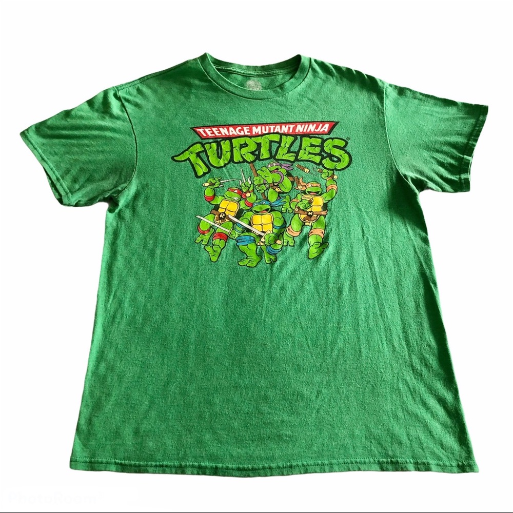 Teenage Mutant Ninja Turtles T-Shirt Women’s M Green Graphic Retro Cartoon Comic